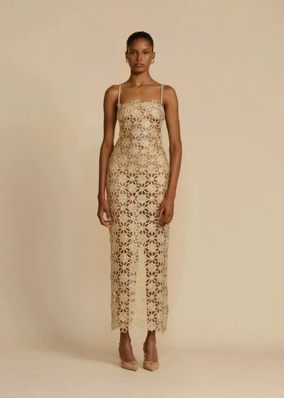 Arcina Ori Kendra Dress Metallic Gold Size S / AU 8 for rent on The Volte - main image