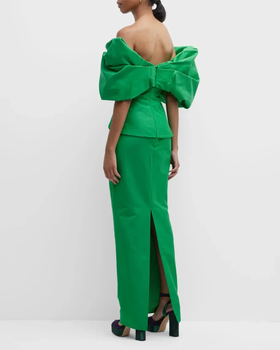 Rachel Gilbert Xavier Gown Green Size 8 for rent on The Volte - main image