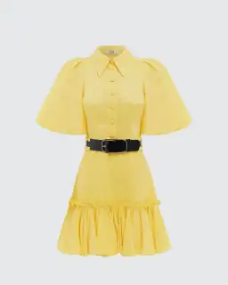 Leo Lin Sophie Bishop Sleeve Mini Dress Yellow Size 10 for rent on The Volte - image 1