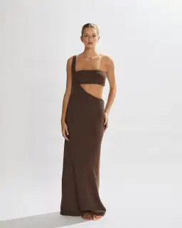 One Mile Solei Knit Maxi Dress Brown Size S / AU 8 for rent on The Volte - image 1