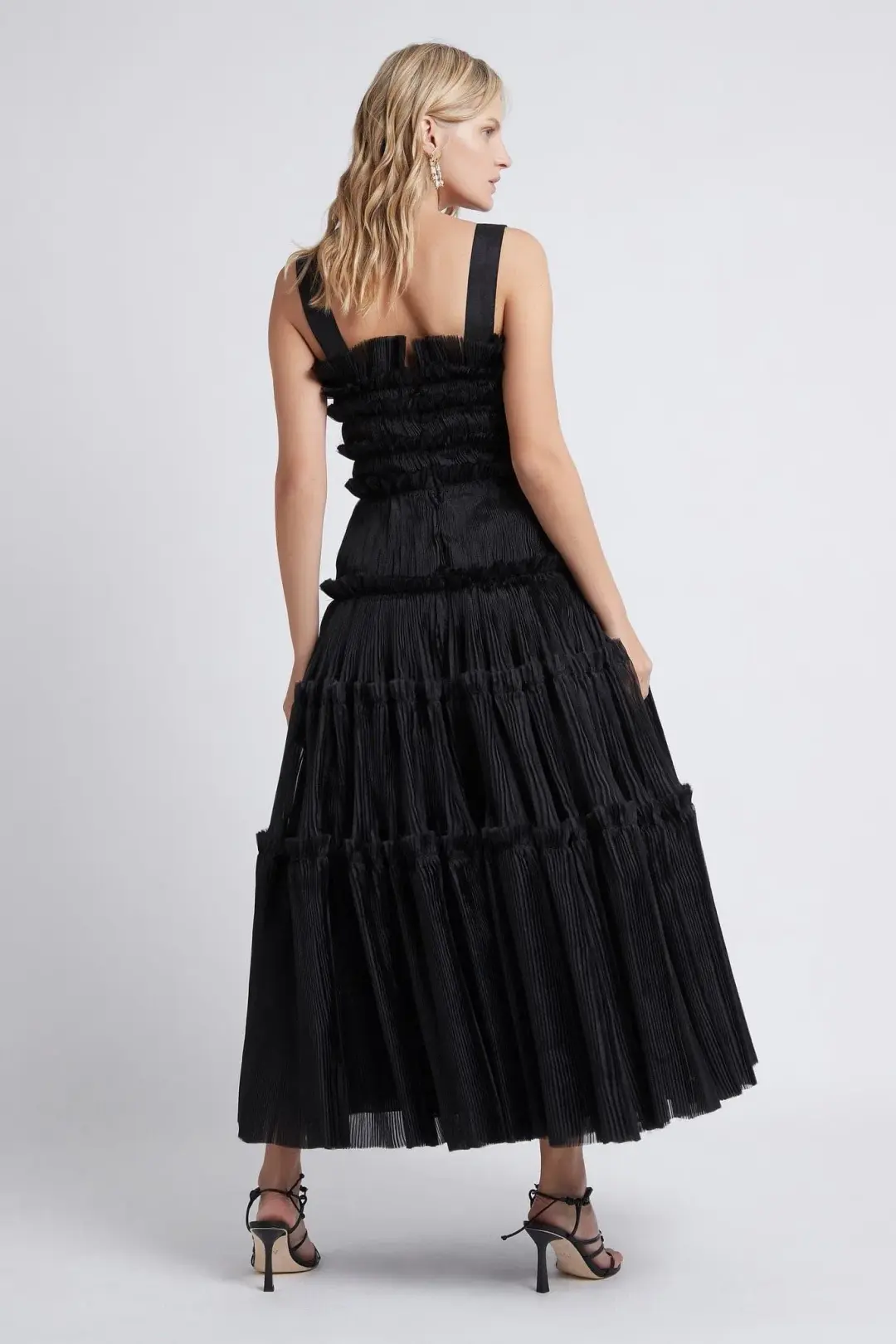 Aje Jacinto Pleated Maxi Dress in Black Size 10 for rent on The Volte - main image