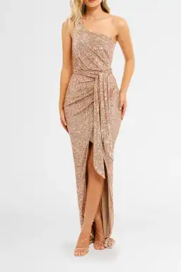 Nookie Palazzo Gown in Rose Gold Size 12 for rent on The Volte - image 1
