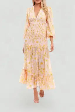 Significant Other Bernadette Dress Yellow Floral Size 6 for rent on The Volte - image 1