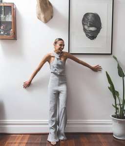 ONE FELL SWOOP Emily Linen Jumpsuit Size 8