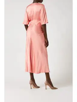 Scanlan Theodore Cocoon Turban Twist Dress Coral Size AU 10 for rent on The Volte - image 3
