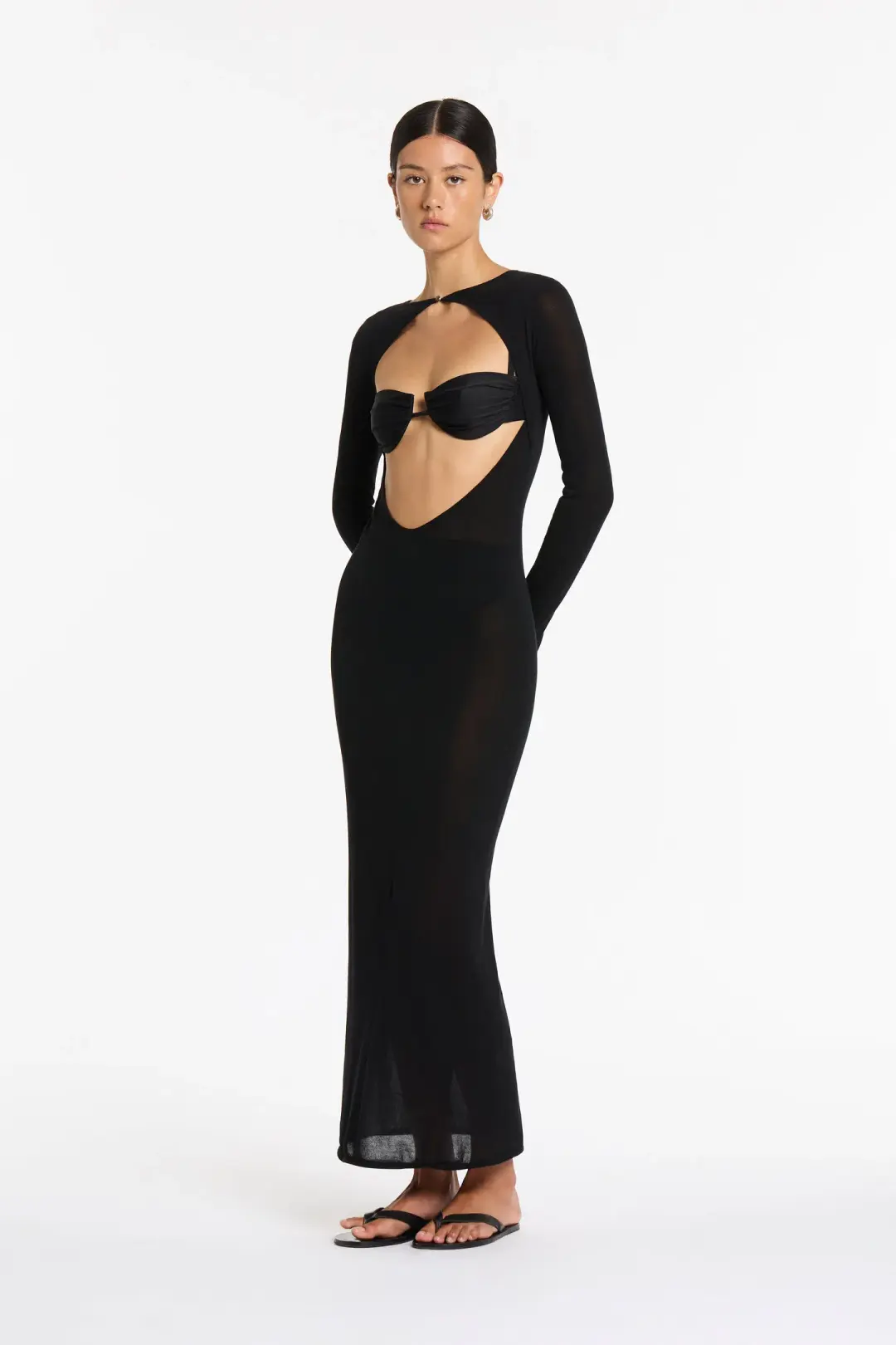 Sir The Label Black Eva Knit Dress Black Size 3/12 AU for rent on The Volte - main image