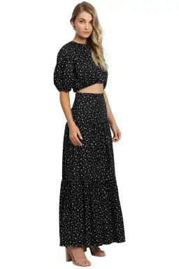 Significant Other Poppy Top and Skirt Set in Black Cream Polka Size 8