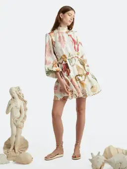 Alemais Atlantis Smock Mini Dress Print Size 10 for rent on The Volte - image 2