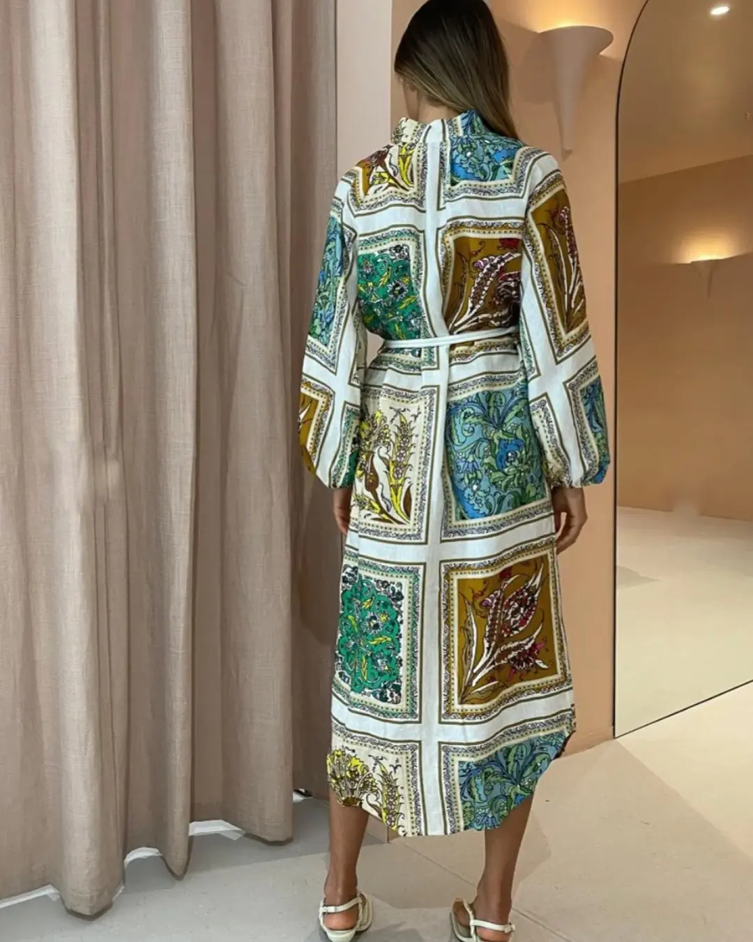 Alemais Delphine Shirtdress Multi Size 8 for rent on The Volte - main image