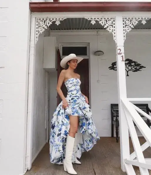 Aje Violette Bubble Hem Maxi Dress Lavenders of Provence Floral Print Size 8 for rent on The Volte - main image