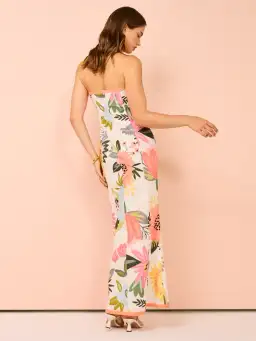 By Nicola Claudia Strapless Wrap Maxi Dress Potpourri/Melon Size 8 for rent on The Volte - image 3