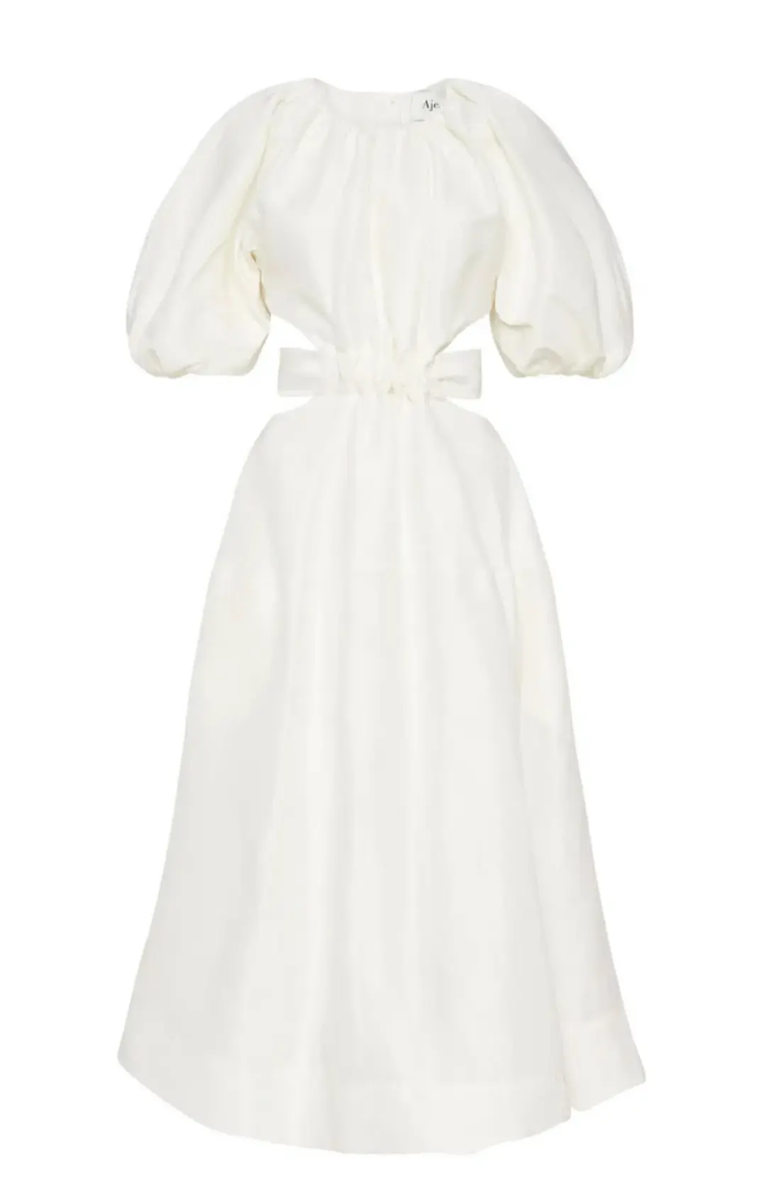 Aje Mimosa Cut Out Midi Dress Ivory Size 16 for rent on The Volte - main image
