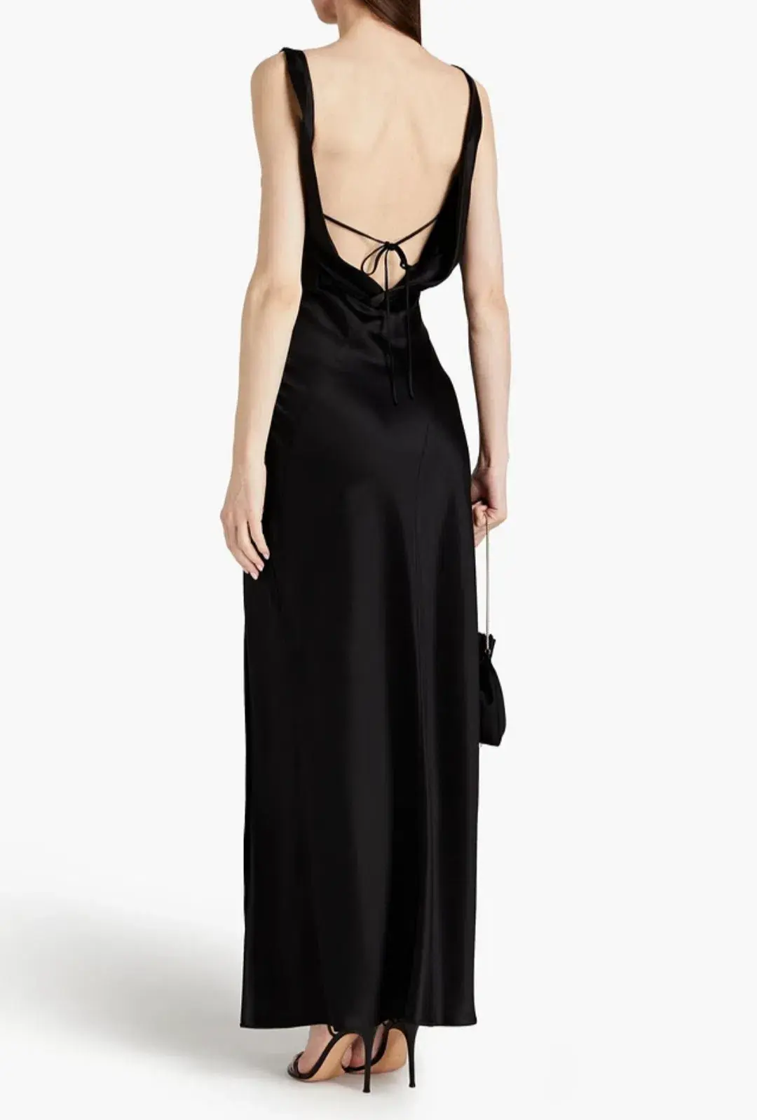 Nicholas Alfina Draped Satin Gown Black Size S / AU 8 for rent on The Volte - main image