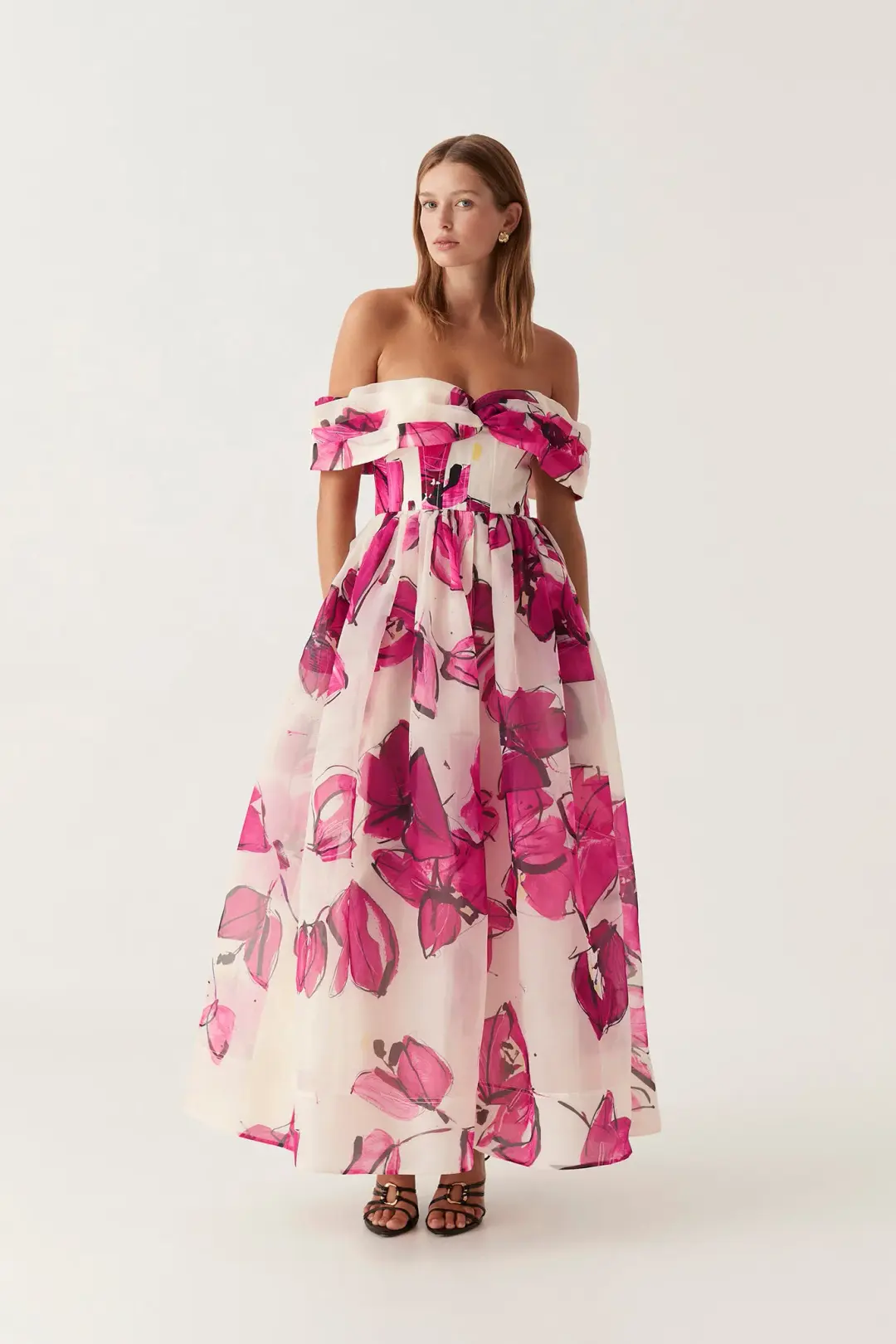 Aje Cordelia Corseted Maxi Dress Falling Florals Size XL / AU 14 for rent on The Volte - main image