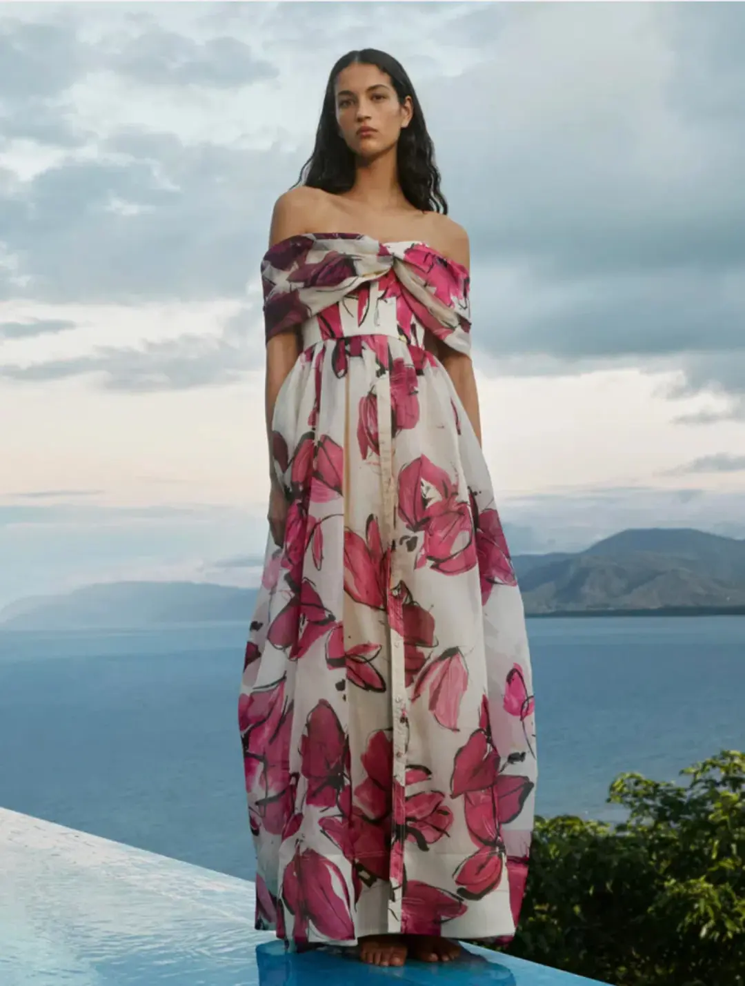 Aje Cordelia Corseted Maxi Dress Falling Florals Size XL / AU 14 for rent on The Volte - main image