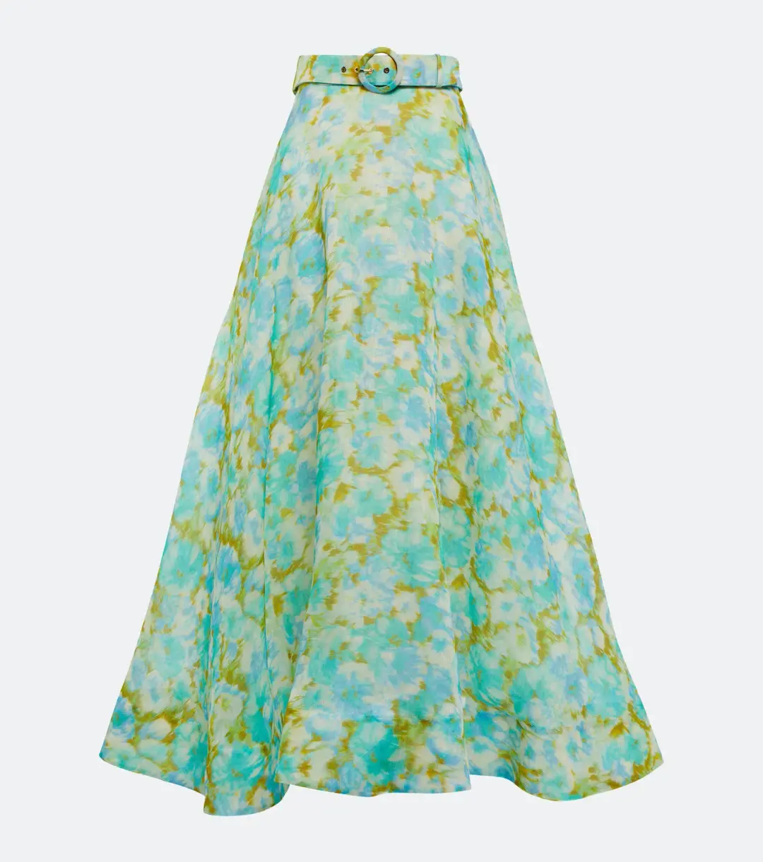 Zimmermann High Tide Twist Crop Bodice Size 3 / AU 14 & Maxi Skirt Size 2 / AU 12 Set in Aqua Ikat Floral for rent on The Volte - main image