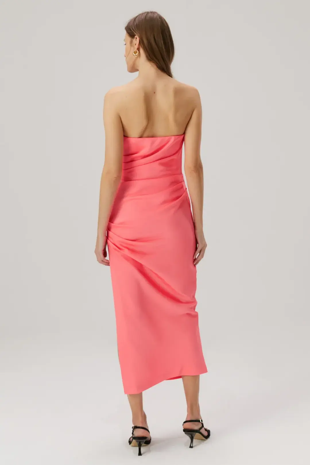 MISHA Saoirse Midi Dress Watermelon Pink Size 6/XS for rent on The Volte - main image