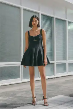 Aje Divinity Pearl Pin Mini Dress Black Size 4 for rent on The Volte - image 2