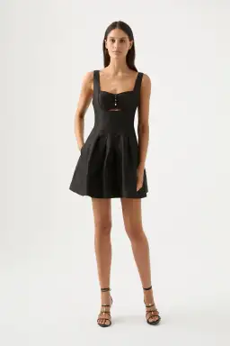 Aje Divinity Pearl Pin Mini Dress Black Size 4 for rent on The Volte - image 1