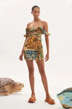 Alemais Archie Flounce Mini Dress Print Size 10