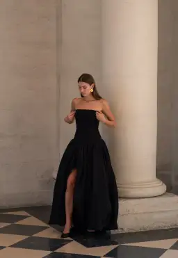 Aje Violette Bubble Hem Maxi Dress Black Size 10 for rent on The Volte - image 3