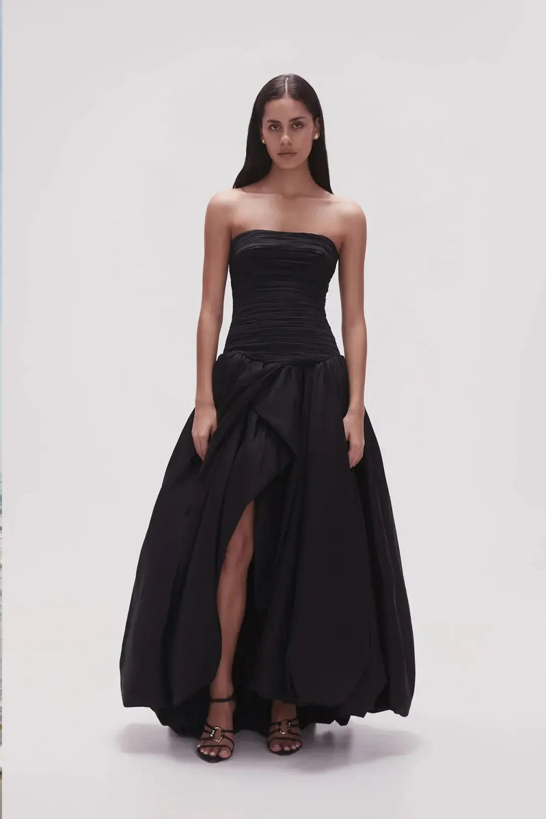Aje Violette Bubble Hem Maxi Dress Black Size 10 for rent on The Volte - main image