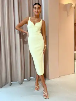 Viktoria and Woods Margarita Dress in Lemon Marle Size 4 / AU 14