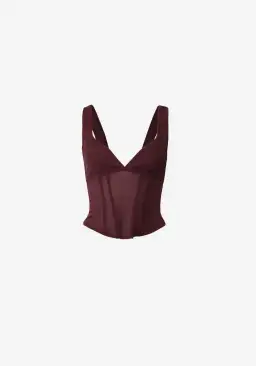 Viktoria and Woods Theta Bustier Corset Top in Oxblood Deep Burgundy Size 1 /AU 8 for rent on The Volte - image 5