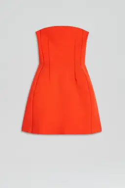 Scanlan Theodore Crepe Knit Peplum Strapless Dress Crayon Size M/ AU 10 for rent on The Volte - image 4
