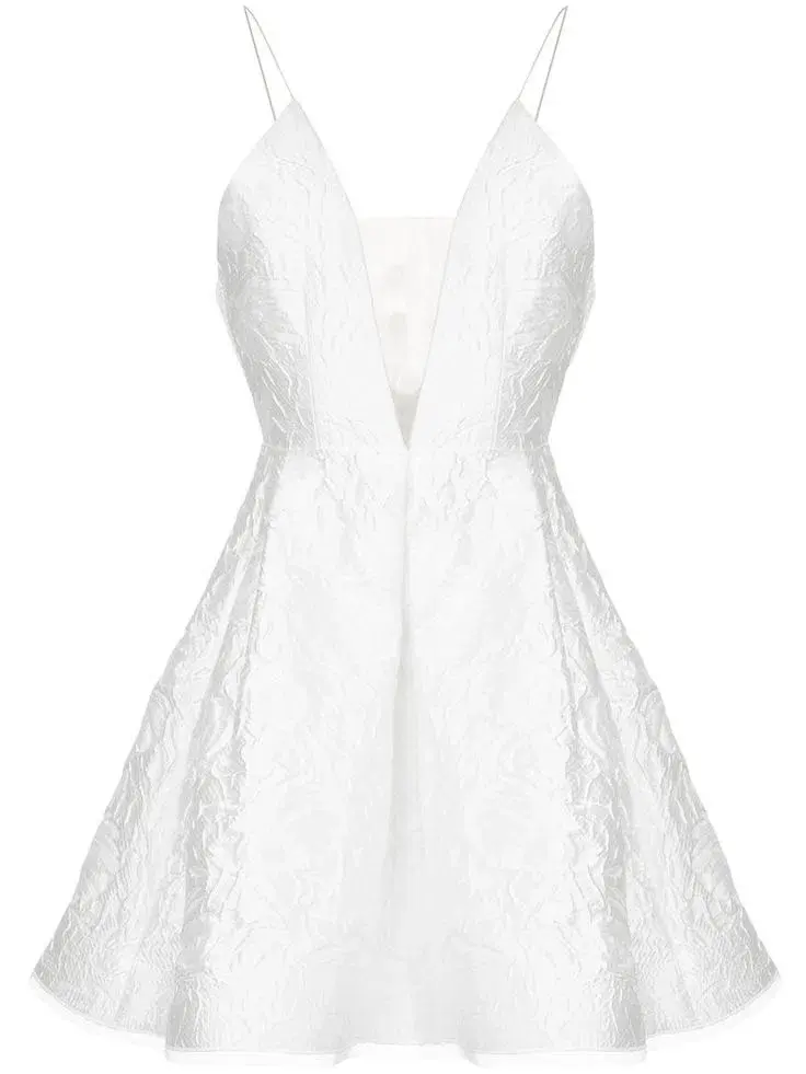 Alex Perry Floral Brocade Mini Dress White Size 6 for rent on The Volte - main image