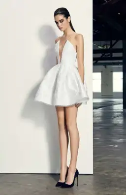 Alex Perry Floral Brocade Mini Dress White Size 6 for rent on The Volte - image 1