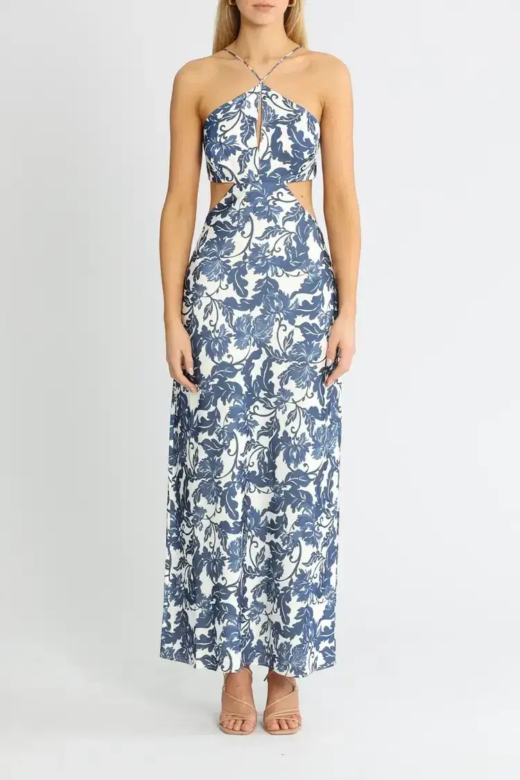 Significant Other Holly Maxi Dress in Blue Print Size 10 for rent on The Volte - main image