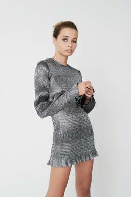 Georgia Alice Sublime Mini Dress Metallic Silver Size 8 for rent on The Volte - image 2