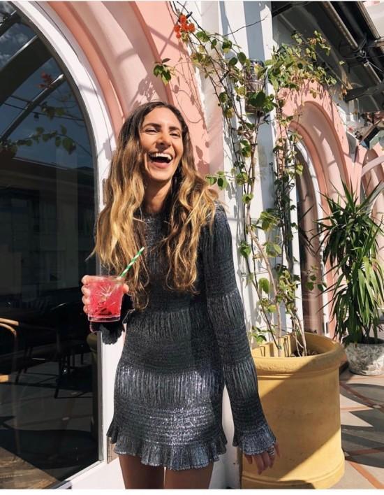 Georgia Alice Sublime Mini Dress Metallic Silver Size 8 for rent on The Volte - main image