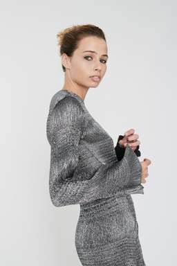 Georgia Alice Sublime Mini Dress Metallic Silver Size 8 for rent on The Volte - image 3