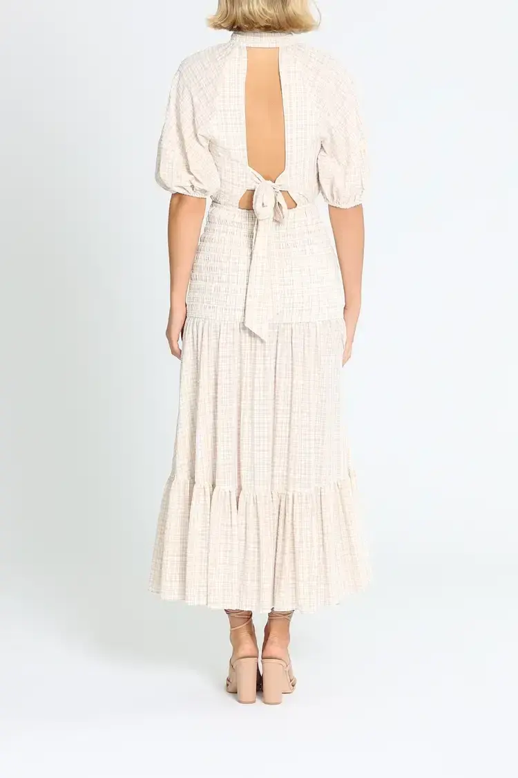 Significant Other Freya Dress in Almond Check Size 8 for rent on The Volte - main image
