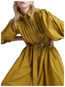 Aje Casablanca Midi Dress Olive Green Size AU 10 for rent on The Volte - image 3