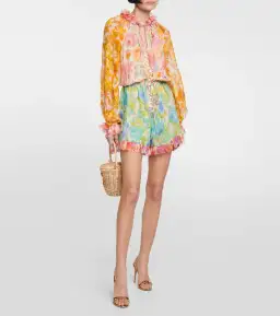 Zimmermann Raie Long Sleeve Playsuit Spliced Size 0 / AU 8 for rent on The Volte - image 1