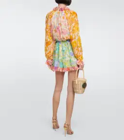 Zimmermann Raie Long Sleeve Playsuit Spliced Size 0 / AU 8 for rent on The Volte - image 2