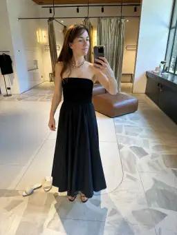 Scanlan Theodore Crepe Knit Cotton Strapless Dress Black Size 6 for rent on The Volte - image 3