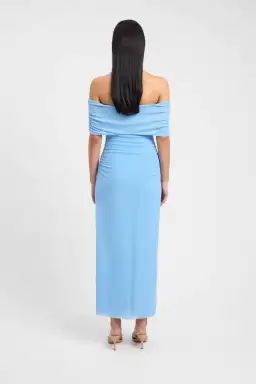 Kookai Bolt Off Shoulder Midi Dress Powder Blue Size 12 for rent on The Volte - image 2