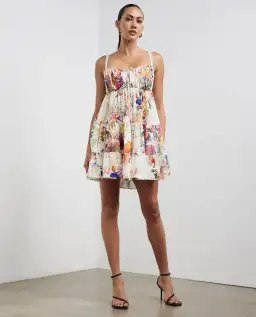 Camilla Gathered Bust Tiered Mini Dress Friends With Frescos Size XS / AU 8 for rent on The Volte - image 1