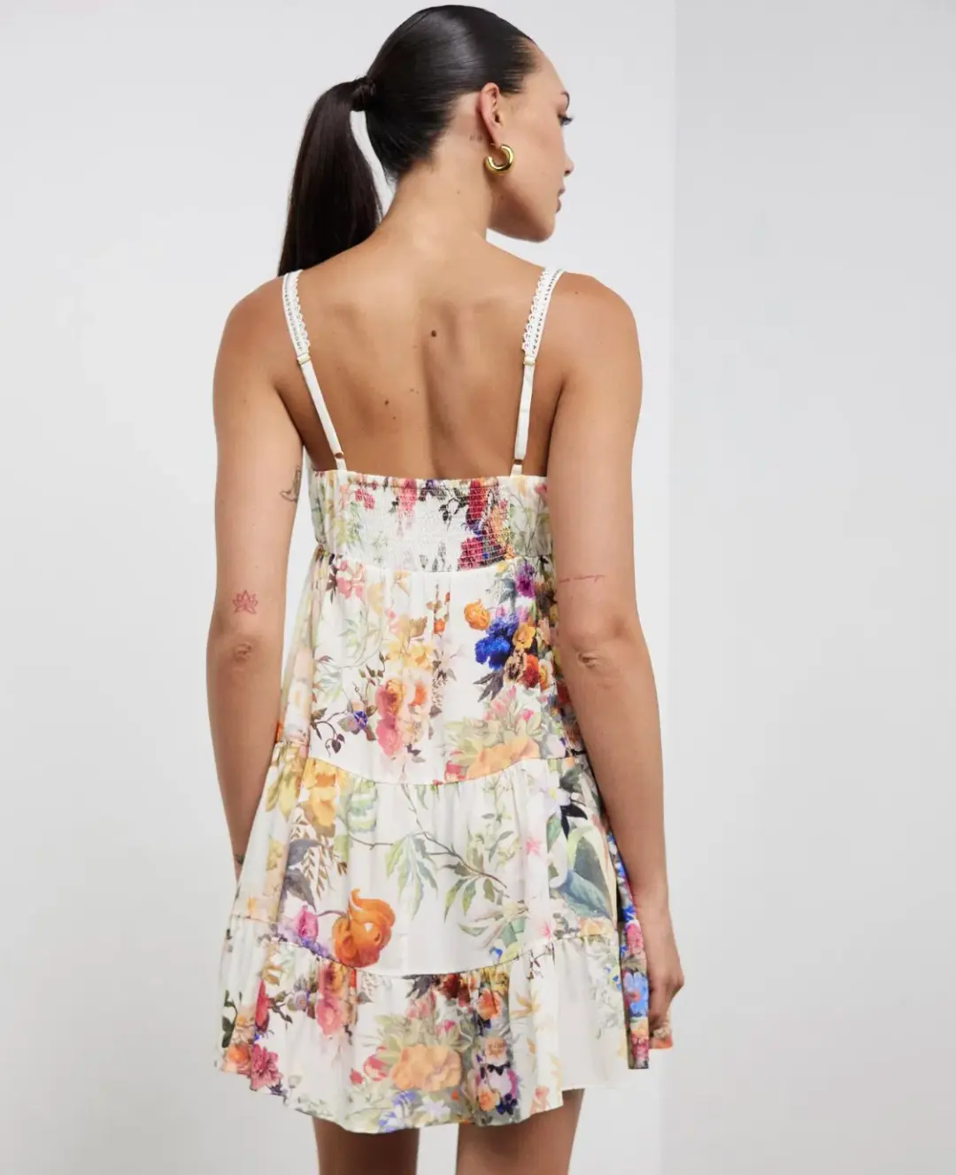 Camilla Gathered Bust Tiered Mini Dress Friends With Frescos Size XS / AU 8 for rent on The Volte - main image