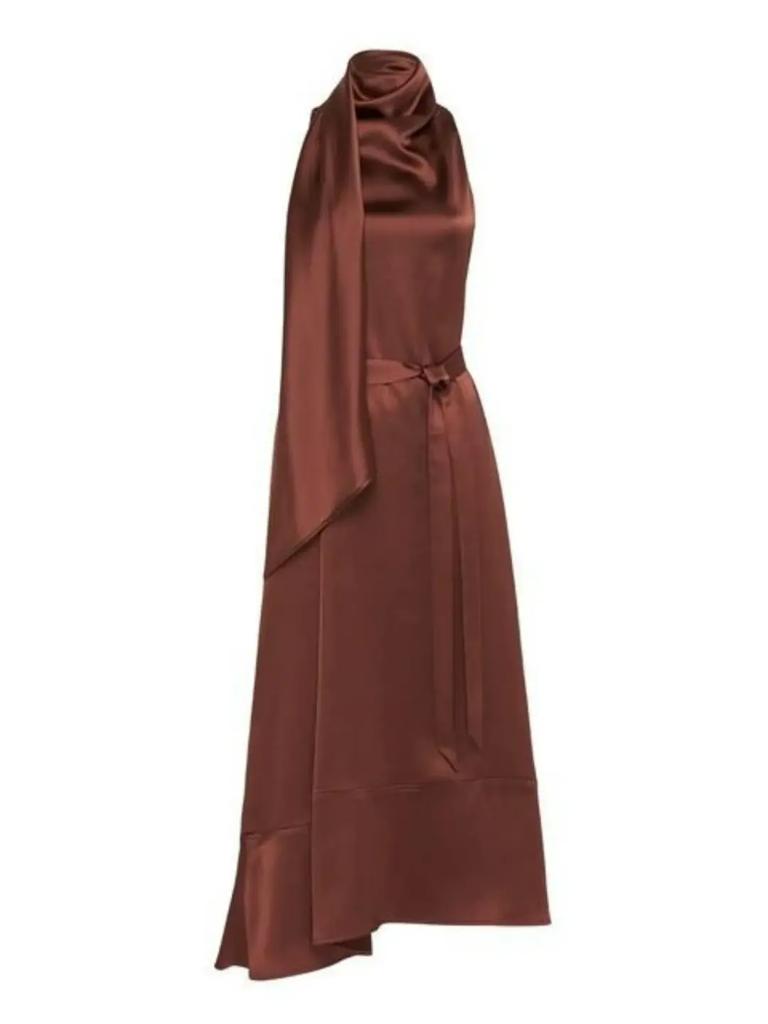 Camilla and Marc Cannes Satin Dress In Cinnamon Size AU 12 for rent on The Volte - main image
