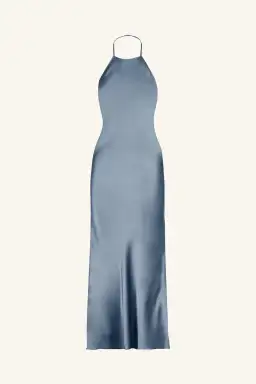 Shona Joy La Lune Low Back Halter Neck Midi Dress Blue Smoke Size AU 14 for rent on The Volte - image 5