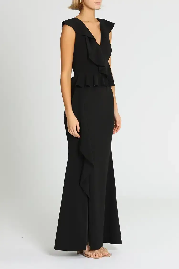 Pasduchas Verve Gown in Black Size 6 for rent on The Volte - main image