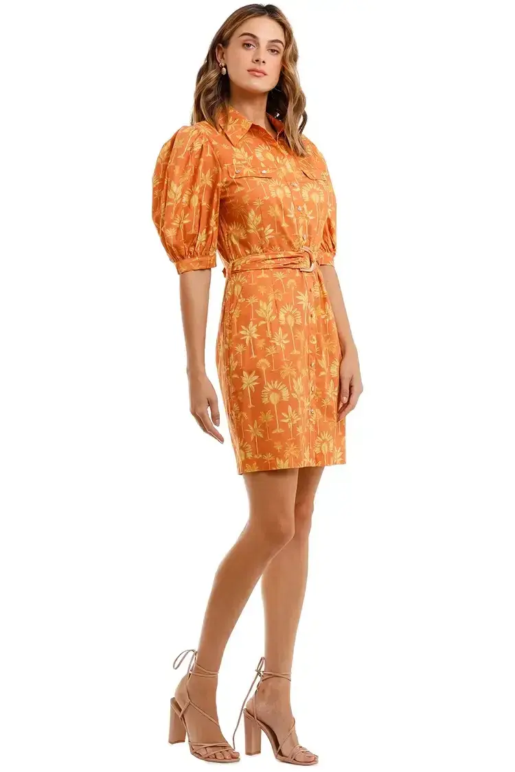 Pasduchas Palm Sugar Dress Orange Print Size 14 for rent on The Volte - main image