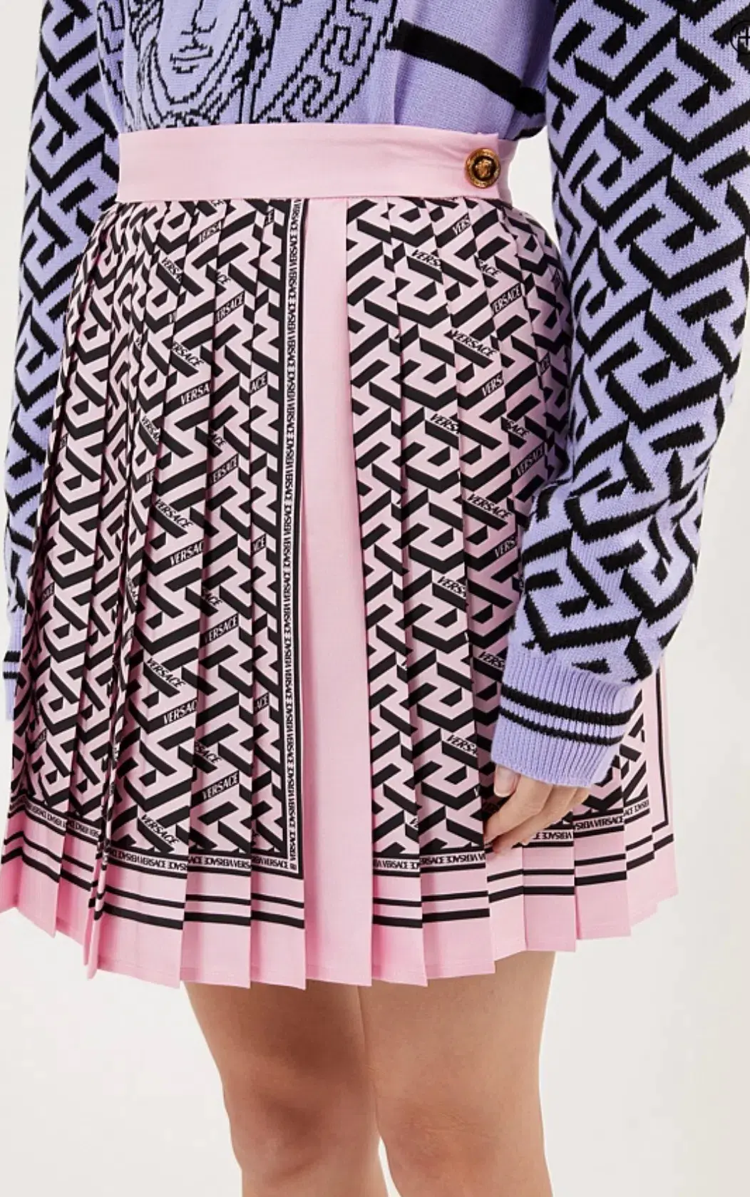 Versace Greca Printed Skirt Size AU 8 - Image 2