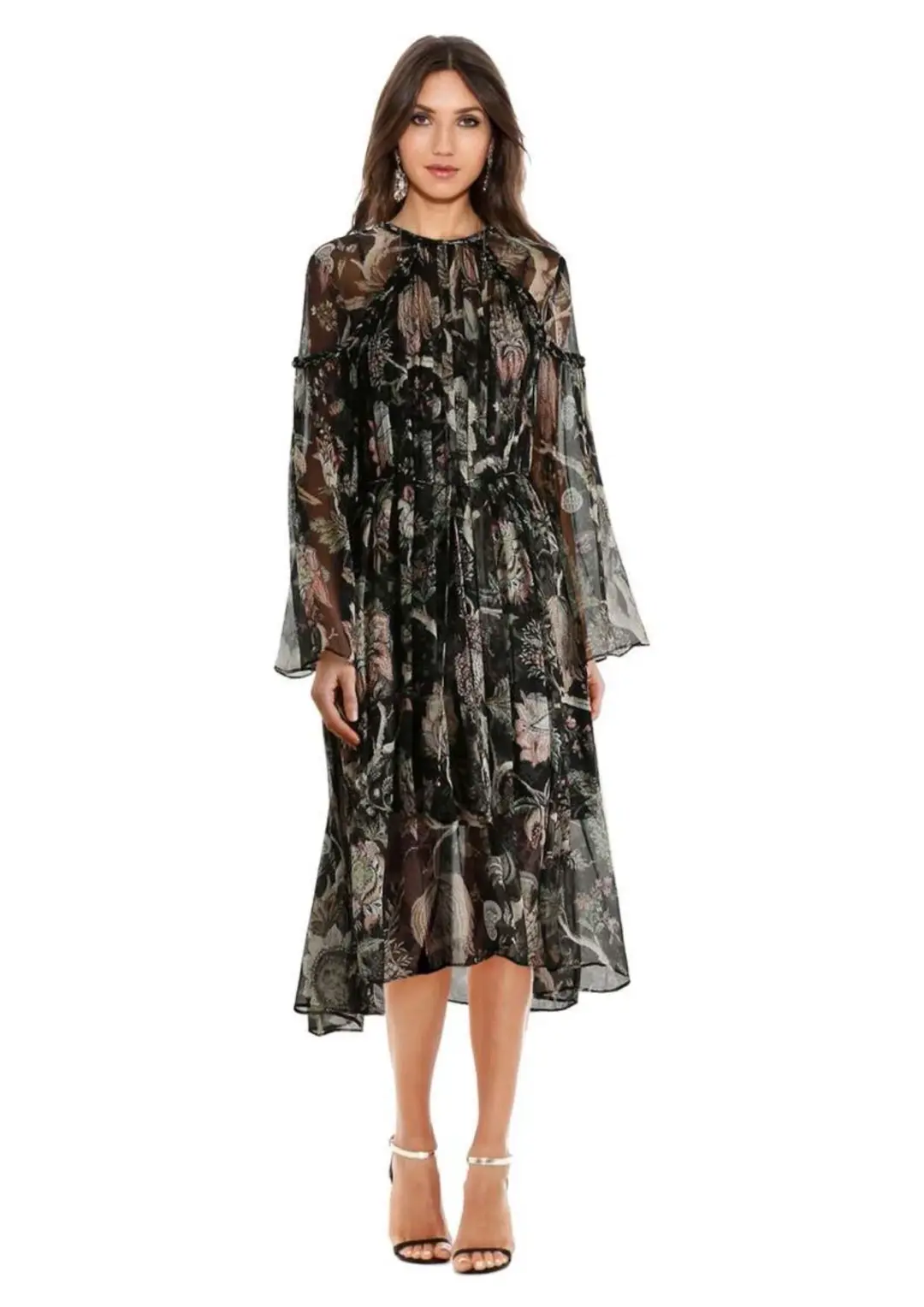 Zimmermann Lavish Braid Midi Dress Indienne Floral Size 3 / AU 14 for rent on The Volte - main image