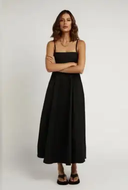 DISSH Ross Linen Midi Dress Black Size 8 for rent on The Volte - image 3